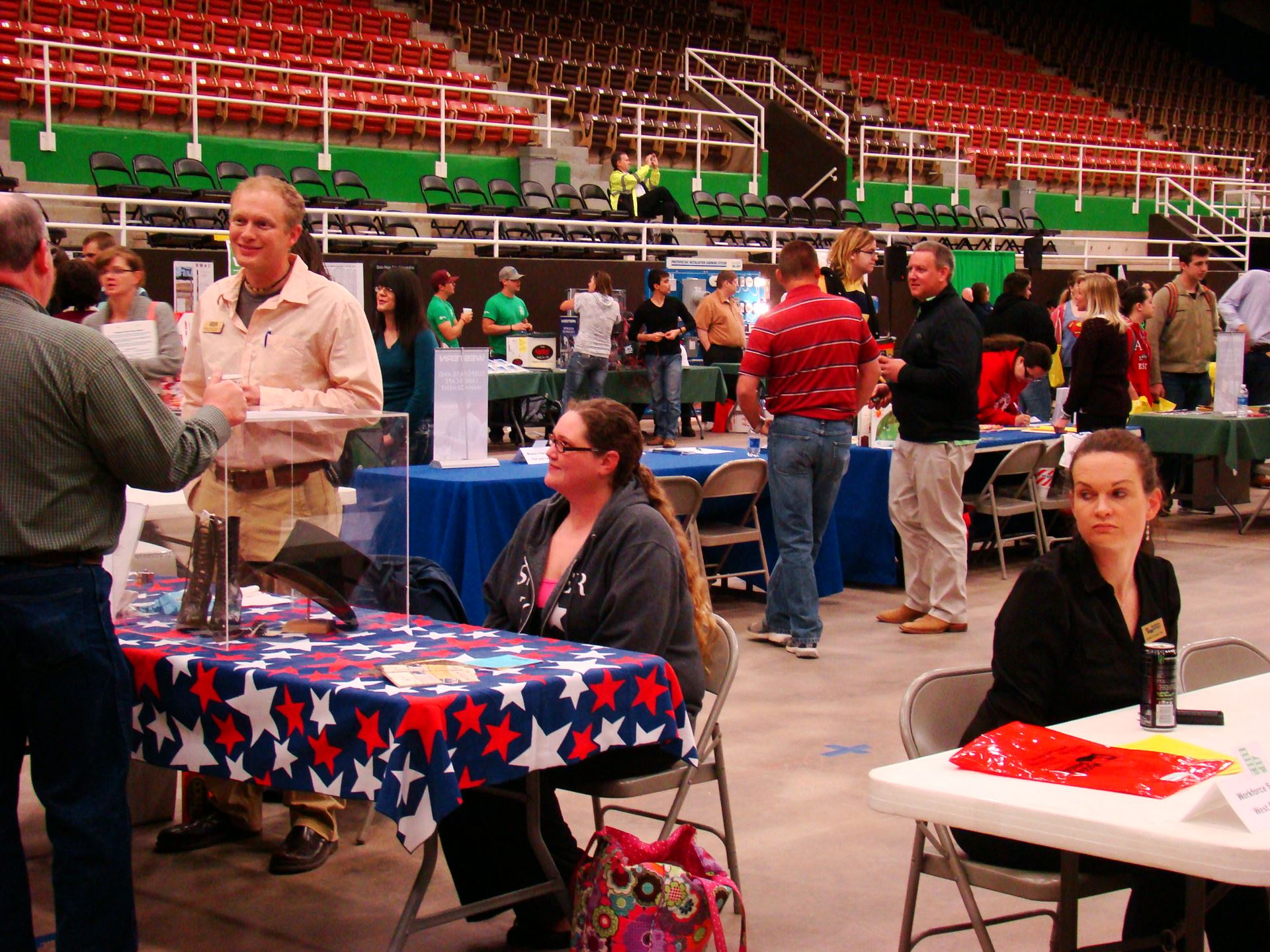 Individuals in the expo area.